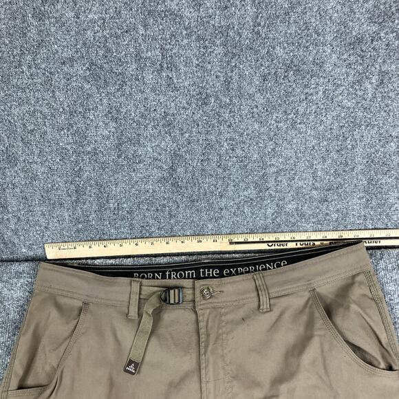 Prana Cargo Pants Mens 40x32 Tan Outdoor Hiking Belted Waist Utility Stretch - Picture 5 of 10
